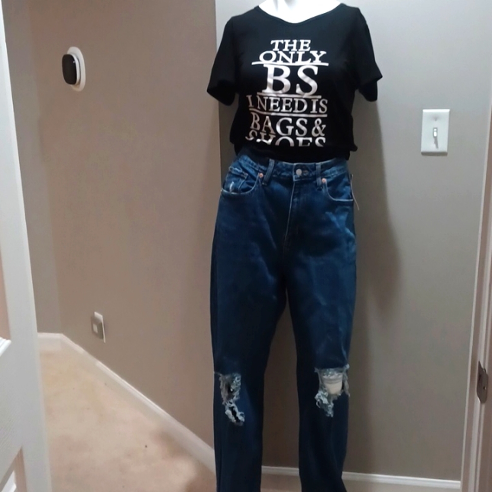 high rise baggy ripped jeans size 8/29 waist - Picture 2 of 4